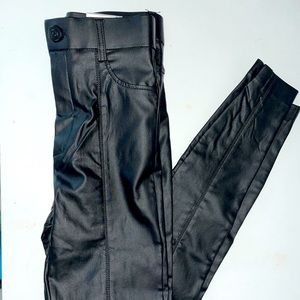 Zara high rise “leather” legging (black) w/ bottom zipper